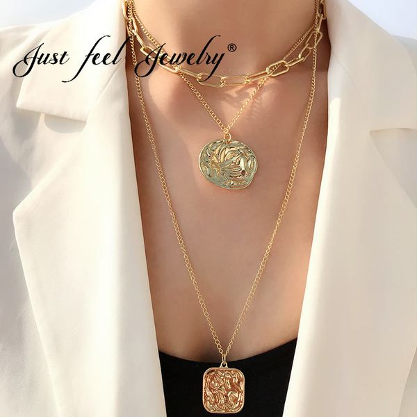 just feel retro gold silver color portrait coin pendant necklace simple three layers chain choker necklace women party jewelry
just feel retro gold silver color portrait coin pendant necklace simple three layers chain choker necklace women party jewelry