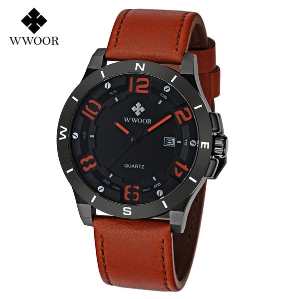 wwoor business men's watch auto calendar genuine leather sport watches male casual quartz watches fashion man wristwatches, Slivery;brown
wwoor business men's watch auto calendar genuine leather sport watches male casual quartz watches fashion man wristwatches, Slivery;brown