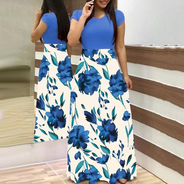 women o neck long short sleeve floral print large hem waist tight maxi dress suitable for party beach work date daily life, Black;gray
women o neck long short sleeve floral print large hem waist tight maxi dress suitable for party beach work date daily life, Black;gray
