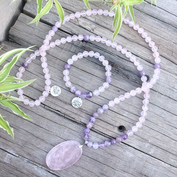 8mm natural stone beads,amethyst,rose quartz,lotus,love,japamala sets,spiritual jewelry,meditation,inspirational,108 mala beads, Silver
8mm natural stone beads,amethyst,rose quartz,lotus,love,japamala sets,spiritual jewelry,meditation,inspirational,108 mala beads, Silver