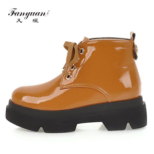 fanyuan fashion solid metal button boots women platform flat ankle boots soft lace-up thick heel winter warm shoes, Black
fanyuan fashion solid metal button boots women platform flat ankle boots soft lace-up thick heel winter warm shoes, Black