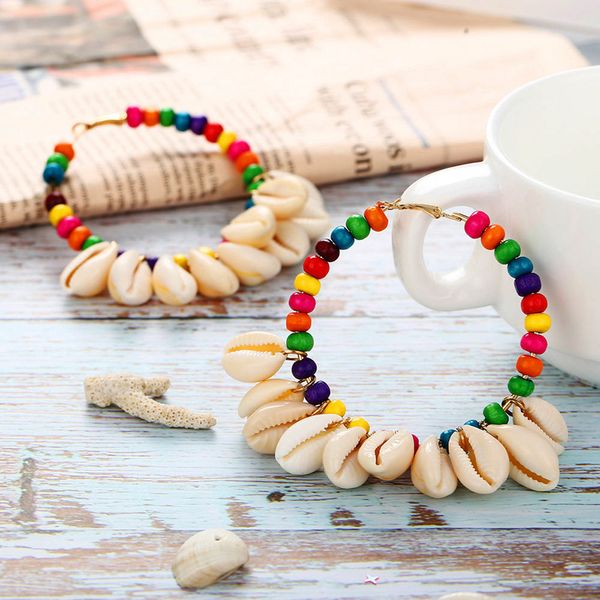ethnic multicolor hoop earrings circle shell tassel earrings for women personalized large round beaded earing jewelry accessory, Golden;silver
ethnic multicolor hoop earrings circle shell tassel earrings for women personalized large round beaded earing jewelry accessory, Golden;silver