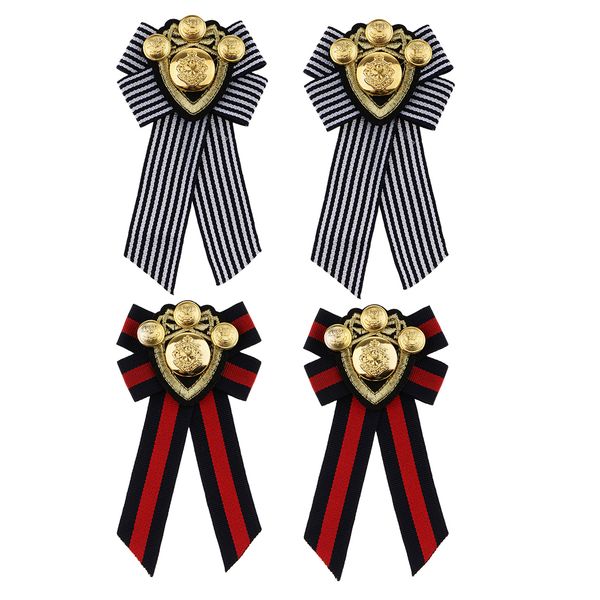 4pieces vintage stripe fabric bow tie metal badge brooch pin cravat women men retro costume ornaments, Gray
4pieces vintage stripe fabric bow tie metal badge brooch pin cravat women men retro costume ornaments, Gray