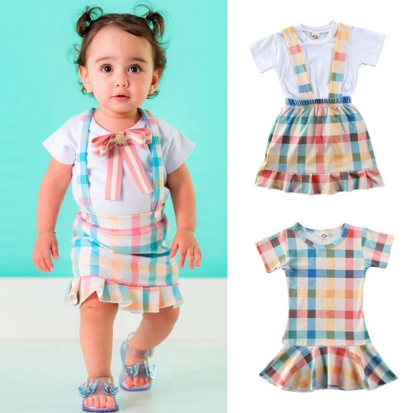 2020 children plaid 2pcs toddler kids baby girls clothes short sleeve t shirt skirt dress outfits summer children set 1-6y, White
2020 children plaid 2pcs toddler kids baby girls clothes short sleeve t shirt skirt dress outfits summer children set 1-6y, White