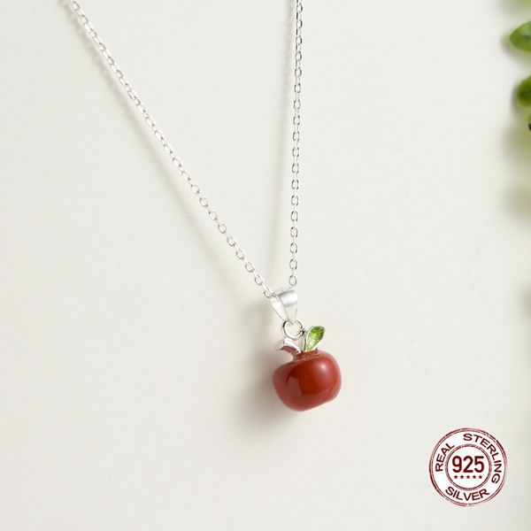 red apple 925 sterling silver chain pendant necklace for women girl christmas eve gift fashion jewelry necklace
red apple 925 sterling silver chain pendant necklace for women girl christmas eve gift fashion jewelry necklace