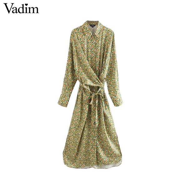 vadim women sweet floral shirt dress bow tie sashes long sleeve side split female casual cute maxi dresses vestidos qd334, Black;gray
vadim women sweet floral shirt dress bow tie sashes long sleeve side split female casual cute maxi dresses vestidos qd334, Black;gray