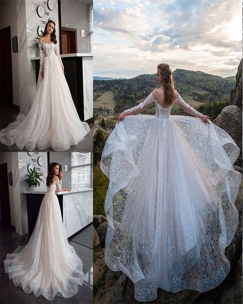 floral a-line wedding dresses illusion long sleeve full appliqued lace beaded sequins bridal dress backless sweep train bridal gown, White
floral a-line wedding dresses illusion long sleeve full appliqued lace beaded sequins bridal dress backless sweep train bridal gown, White