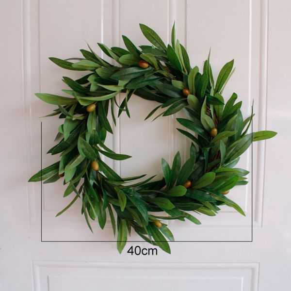 artificial olive leaf wreath handcrafted front door garland ornaments branches hanging decor for home wedding door
artificial olive leaf wreath handcrafted front door garland ornaments branches hanging decor for home wedding door