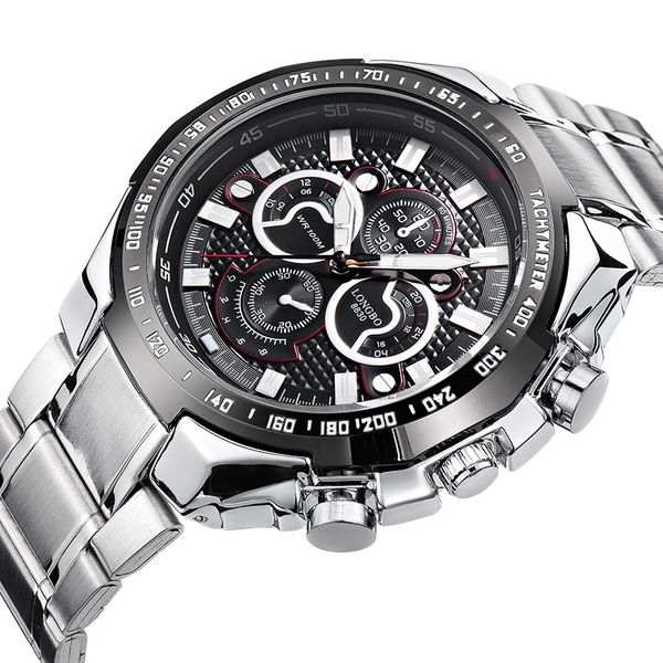 mdnen luxury men watch chronograph brand fashion men's white multifunction dial watch stainless steel wristwatches, Slivery;brown
mdnen luxury men watch chronograph brand fashion men's white multifunction dial watch stainless steel wristwatches, Slivery;brown