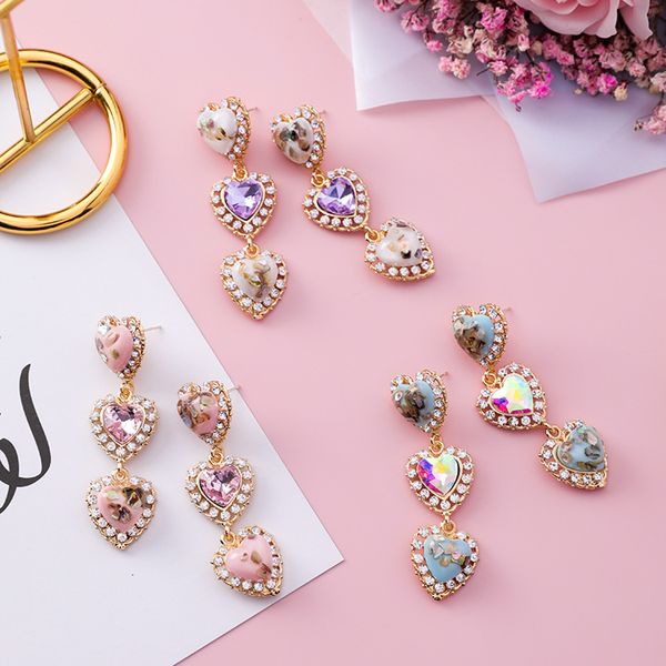 mengjiqiao 2018 new colorful shell love heart crystal long pendientes mujer moda statement rhinestone drop earrings for women, Silver
mengjiqiao 2018 new colorful shell love heart crystal long pendientes mujer moda statement rhinestone drop earrings for women, Silver