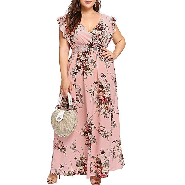 plus size summer dress casual short sleeve long dress boho floral print maxi v-neck elegant dresses sommerkleid vestido, Black;gray
plus size summer dress casual short sleeve long dress boho floral print maxi v-neck elegant dresses sommerkleid vestido, Black;gray