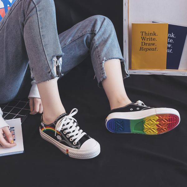 rainbow canvas 2019 new fashion leisure board retro wild low-breathable casual shoes women sneakers mx200425, Black
rainbow canvas 2019 new fashion leisure board retro wild low-breathable casual shoes women sneakers mx200425, Black