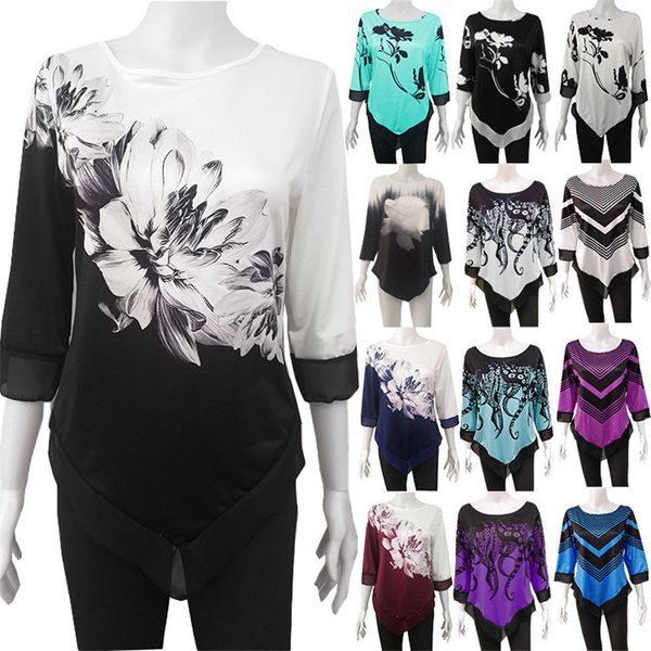 designer womens floral shirts casual crew neck loose ladies shirts fashion asymmetrical hem luxury female, White
designer womens floral shirts casual crew neck loose ladies shirts fashion asymmetrical hem luxury female, White