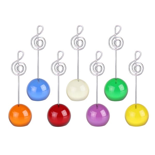 metal music note p clip place card holder with colorful resin ball base for wedding party decoration
metal music note p clip place card holder with colorful resin ball base for wedding party decoration