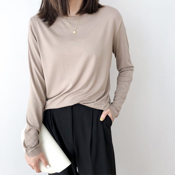 women's t-shirt soft solid color woman t-shirts round neck long sleeve loose basic tee women spring summer 2021 casual, White
women's t-shirt soft solid color woman t-shirts round neck long sleeve loose basic tee women spring summer 2021 casual, White