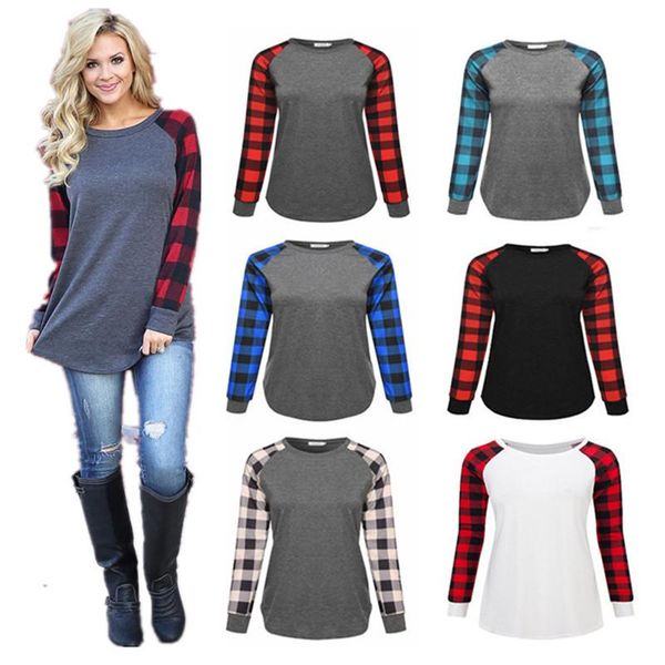 plus size women long sleeve t shirt plaid panel raglan blouses spring autumn pullover hoodie streetwear female shirts casual tees c72306, White
plus size women long sleeve t shirt plaid panel raglan blouses spring autumn pullover hoodie streetwear female shirts casual tees c72306, White