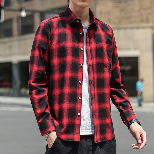 man pure cotton clothes long sleeve plaid male shirt long sleeve casual dress shirt, White;black
man pure cotton clothes long sleeve plaid male shirt long sleeve casual dress shirt, White;black