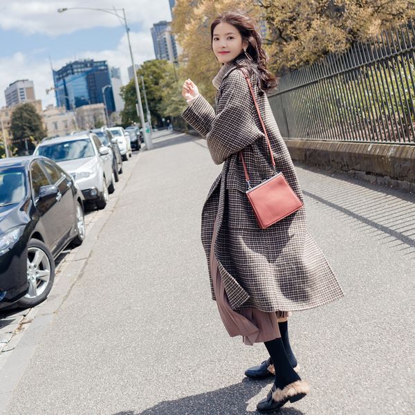 fashion office lady plaid outerwear coat for women overcoat long casual autumn winter female clothes quality, Black
fashion office lady plaid outerwear coat for women overcoat long casual autumn winter female clothes quality, Black
