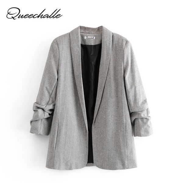queechalle gray color suit blazer women elegant notched long sleeve slim blazer jacket coat female office lady formal outerwear, White;black
queechalle gray color suit blazer women elegant notched long sleeve slim blazer jacket coat female office lady formal outerwear, White;black