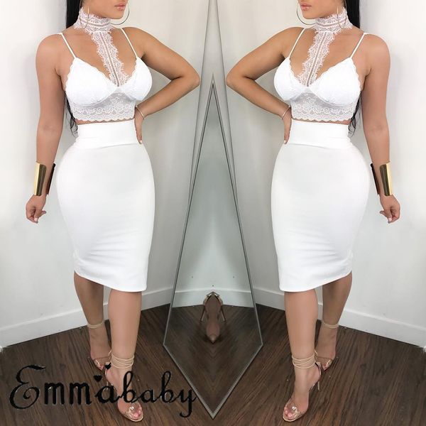 женщины bodycon двухкусочный crop top + юбка набор кружева пром clubwear платье set, White
женщины bodycon двухкусочный crop top + юбка набор кружева пром clubwear платье set, White