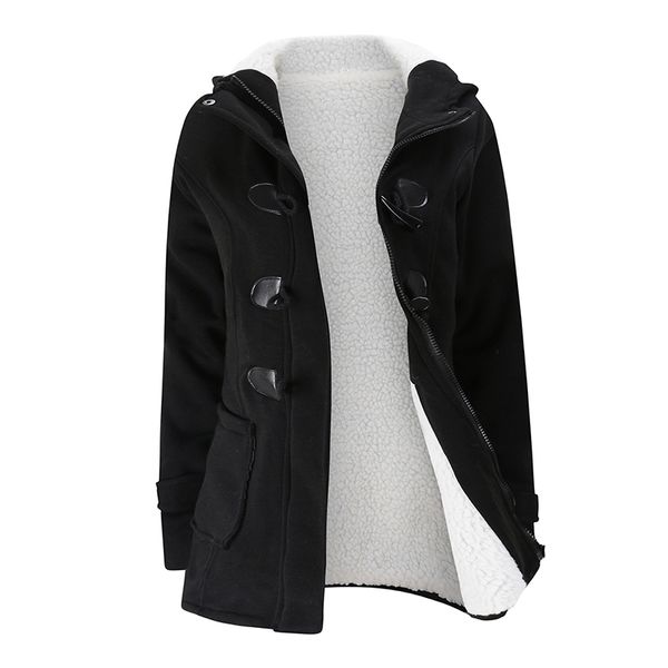 women's fashion trench coat autumn thick lining winter jacket overcoat female casual long hooded coat zipper horn button outwear, Black
women's fashion trench coat autumn thick lining winter jacket overcoat female casual long hooded coat zipper horn button outwear, Black