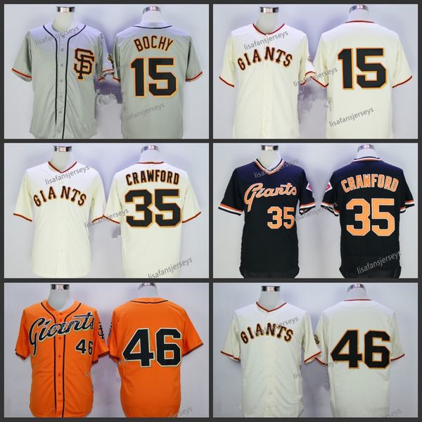 Baseball Jerseys Mens 15 Bruce Bochy 35 Brandon Crawford 46 Santiago Casilla Embroidered Navy Blue White Gold Grey orange Stitched jerseys
Baseball Jerseys Mens 15 Bruce Bochy 35 Brandon Crawford 46 Santiago Casilla Embroidered Navy Blue White Gold Grey orange Stitched jerseys