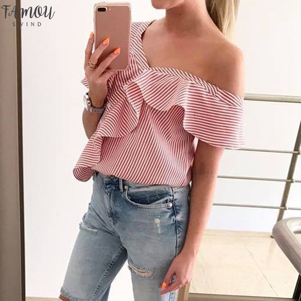 womens fashion one shoulder button casual short sleeve ruffle frilled one shoulder blouse casual lady summer stripe shirts new hot, White
womens fashion one shoulder button casual short sleeve ruffle frilled one shoulder blouse casual lady summer stripe shirts new hot, White