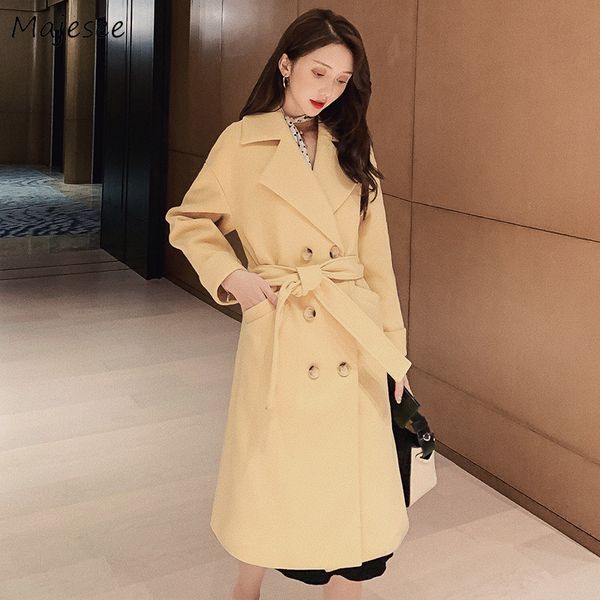 women coat korean style elegant double breasted simple fashion wool womens winter coats solid casual slim long warm kawaii soft, Black
women coat korean style elegant double breasted simple fashion wool womens winter coats solid casual slim long warm kawaii soft, Black