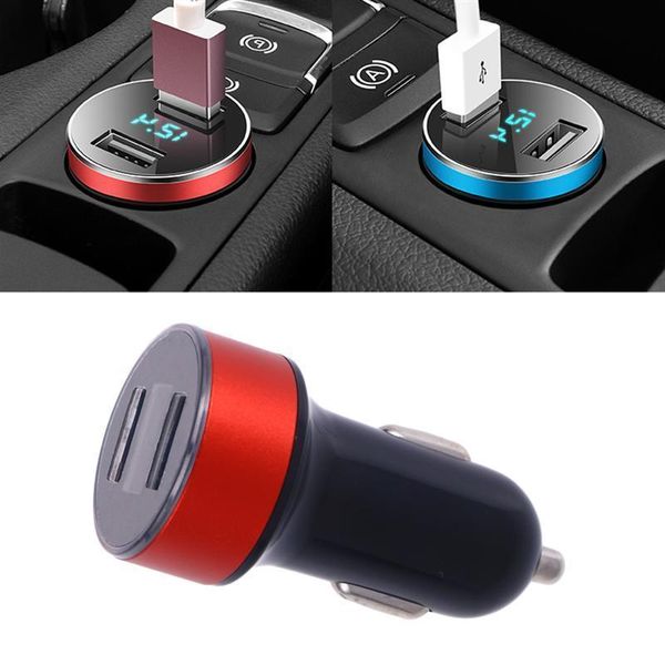 

car charger digital display usb port dual 2.1a usb load adapter usb car charger vehicle voltage display car charger
