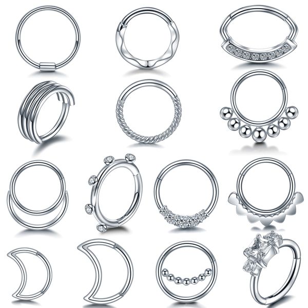 1pc steel hinged segment nose septum rings gem ear helix clicker cartilage tragus hoop daith rook piercings fashion body jewelry, Slivery;golden
1pc steel hinged segment nose septum rings gem ear helix clicker cartilage tragus hoop daith rook piercings fashion body jewelry, Slivery;golden