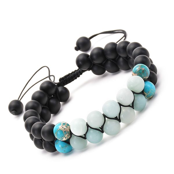black matte amazon stone beads bracelet adjustable mala bead double layer bracelets braided rope natural stone couples bracelet
black matte amazon stone beads bracelet adjustable mala bead double layer bracelets braided rope natural stone couples bracelet