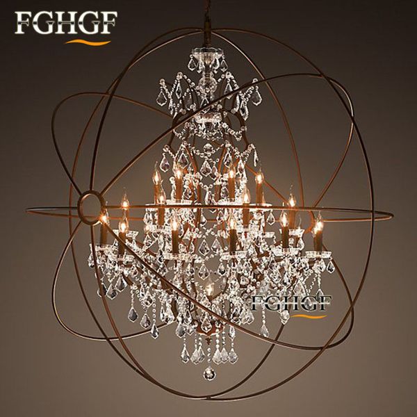 Modern vintage orb cry tal chandelier lighting ru tic candle chandelier led pendant hanging light for home hotel decoration
Modern vintage orb cry tal chandelier lighting ru tic candle chandelier led pendant hanging light for home hotel decoration