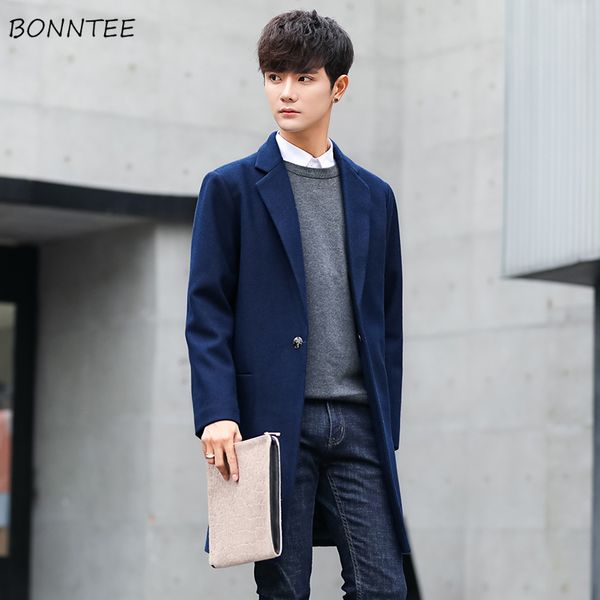 wool men solid simple all match comfortable mens korean style overcoat single button pockets males clothes daily, Black
wool men solid simple all match comfortable mens korean style overcoat single button pockets males clothes daily, Black