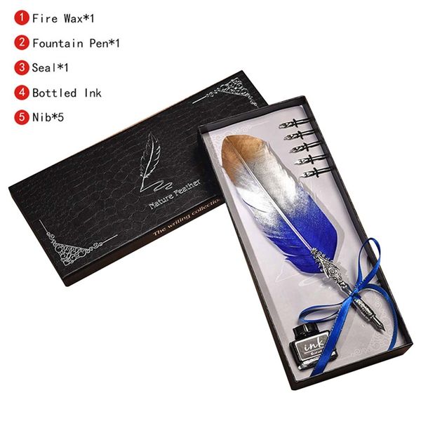 english calligraphy feather dip pen writing ink set stationery gift box with 5 nib wedding gift quill pen fountain 1set
english calligraphy feather dip pen writing ink set stationery gift box with 5 nib wedding gift quill pen fountain 1set