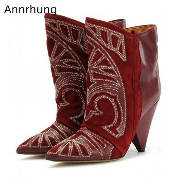 2019 new winter ankle boots women patchwork short botas mujer spike heel embroidery knight booties fashion boots women, Black
2019 new winter ankle boots women patchwork short botas mujer spike heel embroidery knight booties fashion boots women, Black