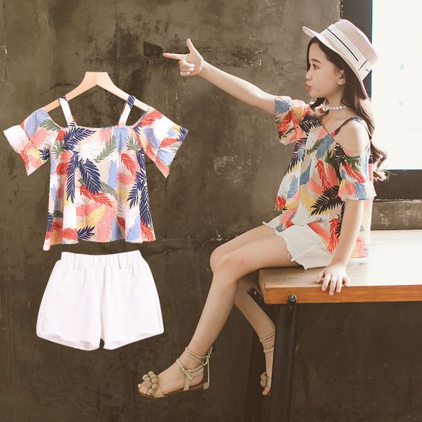 girls clothing sets teenage kids clothes suit feather print + denim shorts 3-14 years 2pc children clothing set y190518, White
girls clothing sets teenage kids clothes suit feather print + denim shorts 3-14 years 2pc children clothing set y190518, White