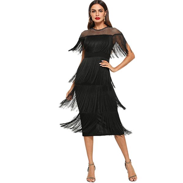 new arrival 2020 black fashion short sleeve layered fringe bodycon women dresses summer slim fit pencil office ladies long dresses, Black;gray
new arrival 2020 black fashion short sleeve layered fringe bodycon women dresses summer slim fit pencil office ladies long dresses, Black;gray