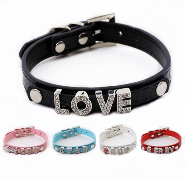 pu leather personalized custom dog collars for 10mm letters and charms (5 colors 4 sizes
pu leather personalized custom dog collars for 10mm letters and charms (5 colors 4 sizes