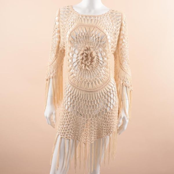 sarongs a2288 long sleeves with tassel handmade yarn skirt crochet bikini tunic cover up beachwear for ladies swimming suit beach outing, Blue;gray
sarongs a2288 long sleeves with tassel handmade yarn skirt crochet bikini tunic cover up beachwear for ladies swimming suit beach outing, Blue;gray