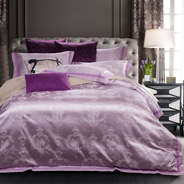 difunina home textile purple jacquard bedding set silk cotton blend 4pcs duvet cover flat bed sheet pillow case bed linings
difunina home textile purple jacquard bedding set silk cotton blend 4pcs duvet cover flat bed sheet pillow case bed linings