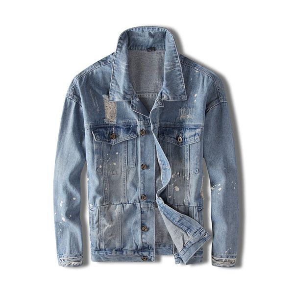 moruancle men destroyed painted jean jackets with holes hi street ripped printed denim trucker jacket outerwear washed blue, Black;brown
moruancle men destroyed painted jean jackets with holes hi street ripped printed denim trucker jacket outerwear washed blue, Black;brown