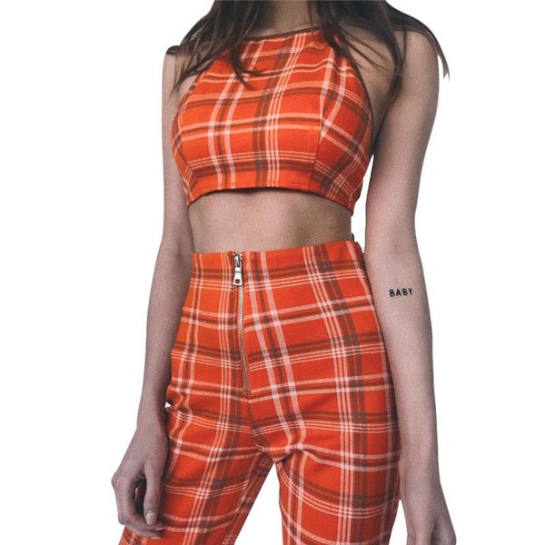 two piece set tracksuit plaid sleeveless sweatsuits for women sets cropped survetement femme military new famous, Gray
two piece set tracksuit plaid sleeveless sweatsuits for women sets cropped survetement femme military new famous, Gray
