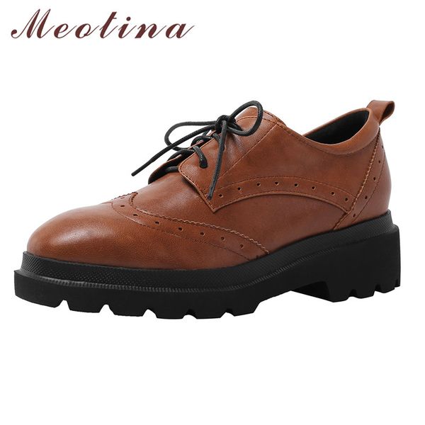 meotina sheepskin high heels women shoes natural genuine leather thick heel derby shoes lace up round toe ladies autumn 39, Black
meotina sheepskin high heels women shoes natural genuine leather thick heel derby shoes lace up round toe ladies autumn 39, Black