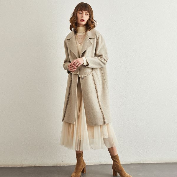 women's trench coats 100% cashmere coat women spring winter 2021 double faced woolen long high-end hepburn zero wool trend, Tan;black
women's trench coats 100% cashmere coat women spring winter 2021 double faced woolen long high-end hepburn zero wool trend, Tan;black
