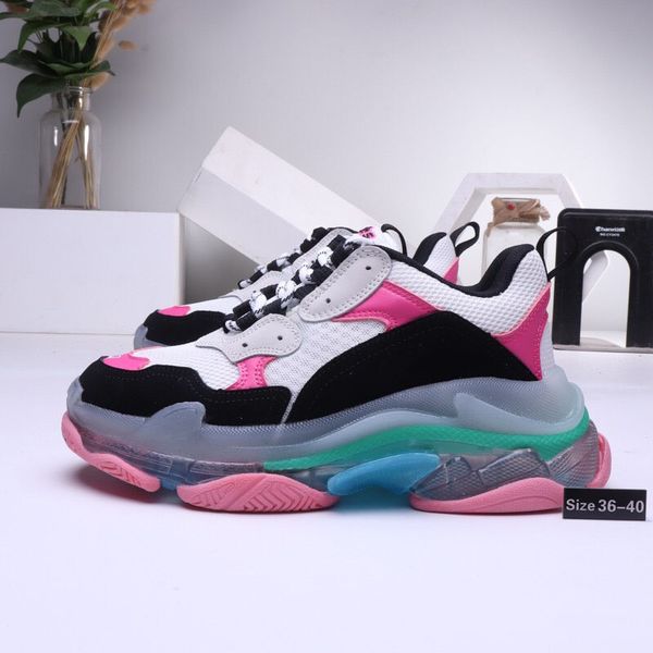 2019 triple s clear rainbow bottom designer shoes rubber low sneakers triple s pairs men women daddy platform sports shoes 36-45, Black
2019 triple s clear rainbow bottom designer shoes rubber low sneakers triple s pairs men women daddy platform sports shoes 36-45, Black