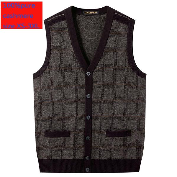 new arrival cardigan 100% cashmere sleeveless waistcoat men knitted wool thickening casual v-neck thick plaid size xssmlxl2xl3xl, White;black
new arrival cardigan 100% cashmere sleeveless waistcoat men knitted wool thickening casual v-neck thick plaid size xssmlxl2xl3xl, White;black