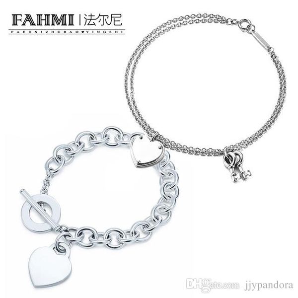 fahmi charm for gifts 925 sterling silver love ms temperament tif bracelet key heart bracelet silverware match world jewelry, Golden;silver
fahmi charm for gifts 925 sterling silver love ms temperament tif bracelet key heart bracelet silverware match world jewelry, Golden;silver