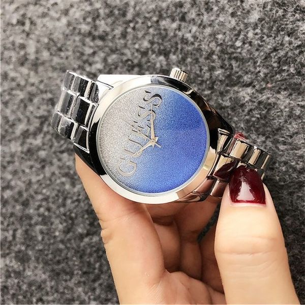 Fashion GUESSity Brand women's men Girl crystal dial Stainless steel metal band quartz wrist watch PANDORA Bracelet Watch gue ss big bang
Fashion GUESSity Brand women's men Girl crystal dial Stainless steel metal band quartz wrist watch PANDORA Bracelet Watch gue ss big bang