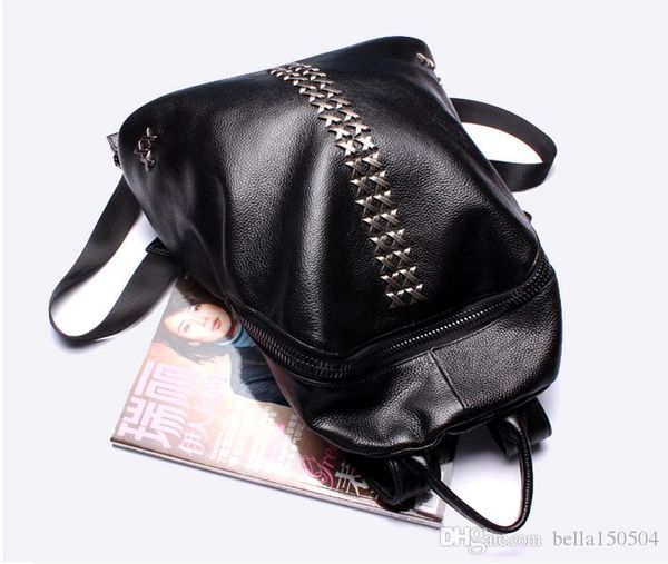 backpacks genuine leather rivet shoulder school bags for teenagers girls lapbackpack waterproof travel bagpack lady's
backpacks genuine leather rivet shoulder school bags for teenagers girls lapbackpack waterproof travel bagpack lady's