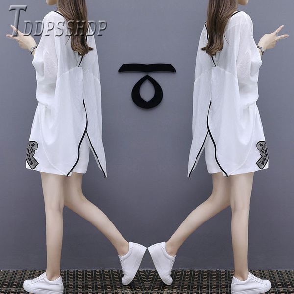 2019 plus size europe women sets blouse and shorts casual female set, White
2019 plus size europe women sets blouse and shorts casual female set, White
